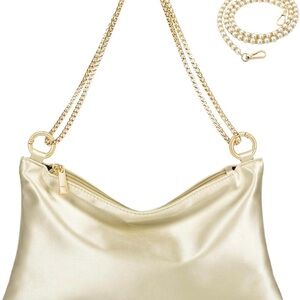 Elegant Champagne Chain Shoulder Bag
